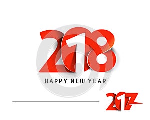 Happy new year 2017 and 2018 Text Design