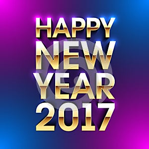 Happy New Year 2017 bright greeting card