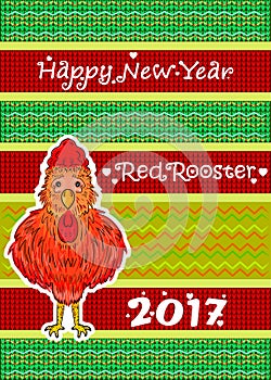 Happy New Year 2017. The symbol of the Red Rooster