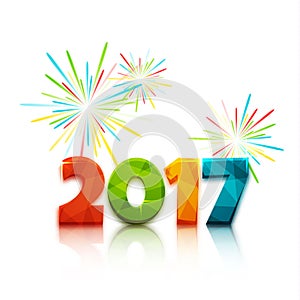 Happy new year 2017. Text design. Vector illustration