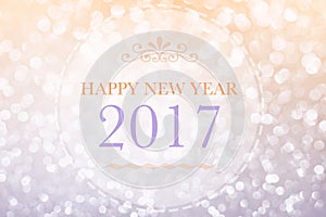 Happy New Year 2017 words on bokeh background