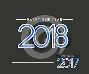 Happy new year 2018 - 2017 Text Design