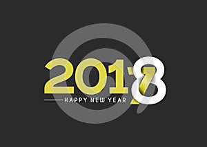Happy new year 2018 - 2017 Text Design
