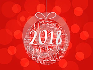 Happy New Year 2018, Christmas ball