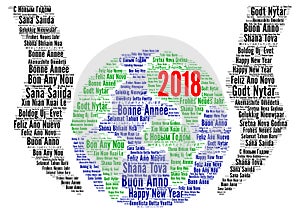 Happy New Year 2018 in different languages