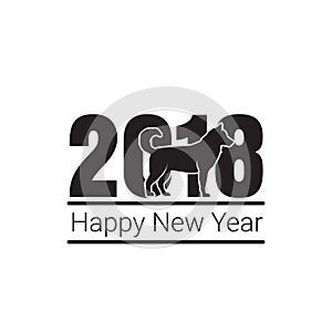 Happy New Year 2018 dog