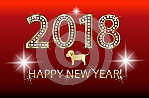 Happy new year 2018 dog chinese symbol