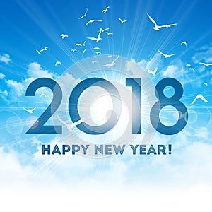 Happy New Year 2018 Greeting card