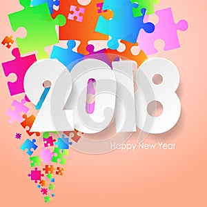 Happy new year 2018 greeting card.