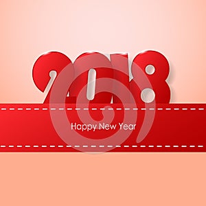 Happy new year 2018 greeting card.
