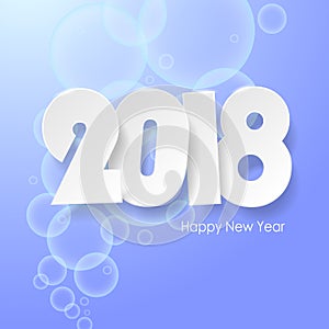 Happy new year 2018 greeting card.