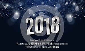Happy New Year 2018 greeting card.