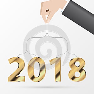 Happy New Year 2018. Greeting card. Business style. Vector