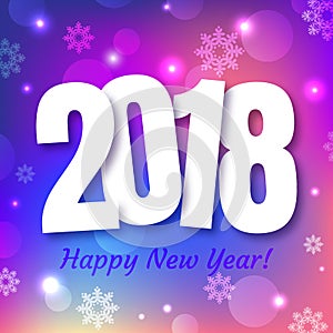 Happy New Year 2018 greeting card design