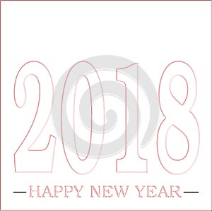 Happy New Year 2018 greeting RED with frosted glass illusion effect Illustration with gradients 3D illusion space