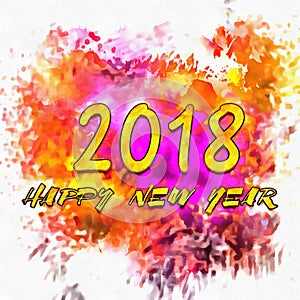 Happy New Year 2018 Numbers Of Years