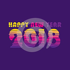 Happy new year 2018 poster design