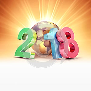 Happy New Year 2018 symbol for Greeting Card