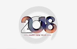 Happy new year 2018 Text Design.