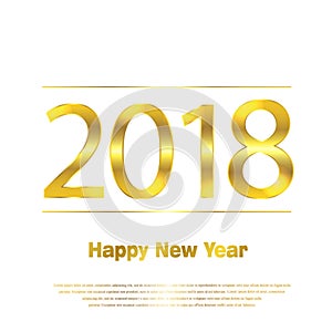 Happy New Year 2018. Vector background