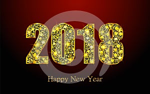 Happy New Year 2018. Vector background