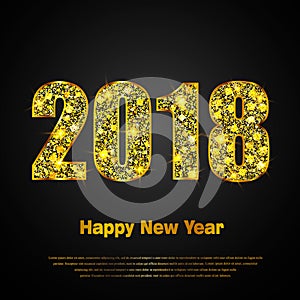 Happy New Year 2018. Vector background