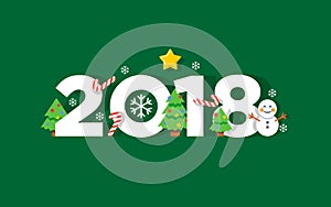 Happy new year 2018 vector greeting card