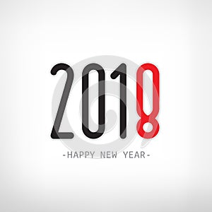 Happy new year 2018. Vector illustration