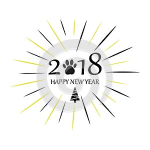 Happy New Year 2018. Vector illustration