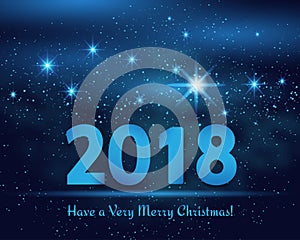 Happy New Year 2018, vector illustration Christmas background