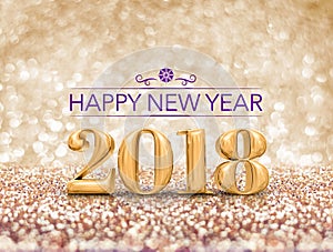 Happy new year 2018 year number 3d rendering at sparkling go