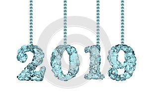 Happy new year 2019, 3D rendering