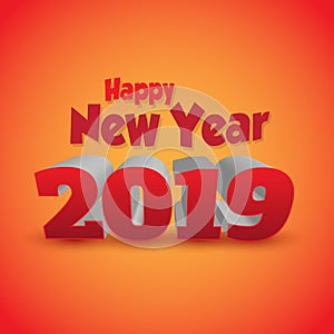 Happy New Year 2019 - 3D Vector