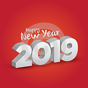 Happy New Year 2019 - 3D Vector