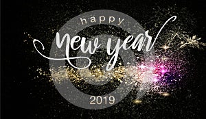 Happy New Year 2019 background with sparklers