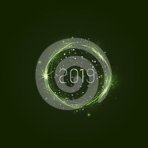 Happy New Year 2019 background.Vector illustration for holiday d
