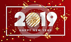 Happy new year 2019 - Banner with frame 3