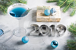 Happy New Year 2019 Christmas party composition drink gift letters