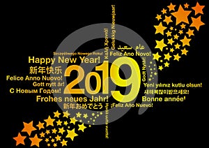 Happy New Year 2019 in different languages