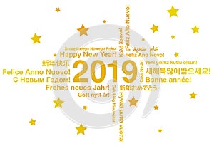 Happy New Year 2019 in different languages