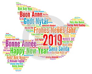 Happy New Year 2019 in different languages