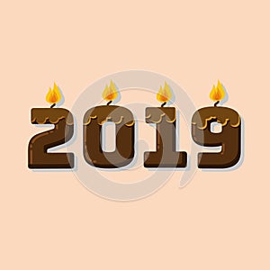 Happy New Year 2019 gold with background effect