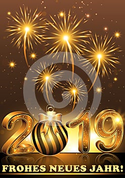 Happy New Year 2019 - greeting card in German