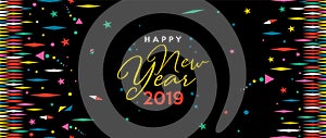 Happy New Year 2019 holiday web banner