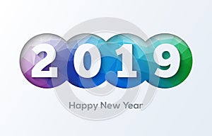 Happy new year 2019 numbers design vector. 2019 greeting card banner
