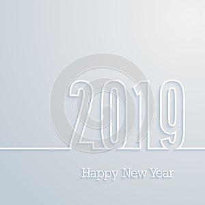 Happy new year 2019 paper postcard