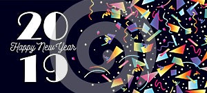 Happy New Year 2019 party celebration web header