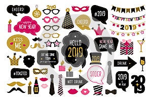 Happy new year 2019 photo booth props