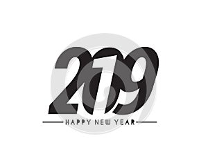 Happy New Year 2019 Text Design Patter