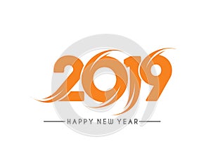 Happy New Year 2019 Text Design Patter
